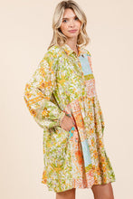 Load image into Gallery viewer, New Summer Floral Button Detail Long Sleeve Shirt Dress For Women – Elegant, Trendy, Fluttering, Feminine & Timeless Chic