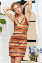 Load image into Gallery viewer, New Summer Contrast Striped V-Neck Mini Dress For Women β Trendy, Bold, Eye-Catching, Boho, Modern Chic & Fashionable