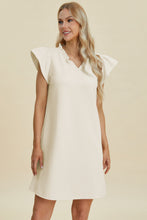 Load image into Gallery viewer, Double Take Full Size Ruffled V-Neck Cap Sleeve Dress – Ruffled V-Neck Dress, Cap Sleeve Dress, Elegant Ruffled Dress, Flattering V-Neck Dress, Stylish Full-Size Dress, Comfortable Ruffle Dress, Chic Cap Sleeve Dress