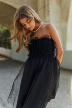 Load image into Gallery viewer, Mesh Ruffle Tube Top Swing Dress For Women – Ruffle Fluttering Dress, Tube Top Dress, Swing Dress, Summer Dress, Flirty Dress
