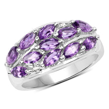 Load image into Gallery viewer, 1.67 Carat Genuine Amethyst and White Topaz .925 Sterling Silver Ring