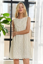 Load image into Gallery viewer, Applique Round Neck Sleeveless Shift Dress For Summer β Classy, Sophisticated, Fashionable, Flattering, Stylish, Timeless Elegance
