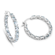 Load image into Gallery viewer, 5.70 Carat Genuine Blue Topaz .925 Sterling Silver Earrings
