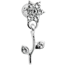 Load image into Gallery viewer, 16G 1/4 Clear Gem Flower Dangle Cartilage Tragus Earring