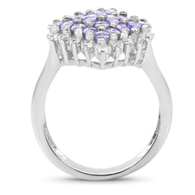 Load image into Gallery viewer, 2.40 Carat Genuine Tanzanite and White Topaz .925 Sterling Silver Ring