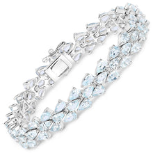 Load image into Gallery viewer, 14.11 Carat Genuine Aquamarine .925 Sterling Silver Bracelet