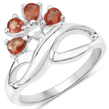 Load image into Gallery viewer, 1.68 Carat Genuine Orange Sapphire .925 Sterling Silver Ring