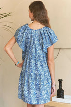 Load image into Gallery viewer, New Summer Printed V-Neck Ruffle Sleeve Mini Dress For Summer β Feminine Floral Print Dress, Stylish, Fashionable, Flirty & Fun