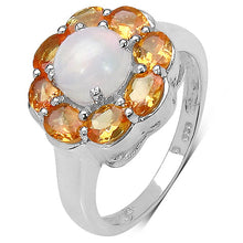 Load image into Gallery viewer, 2.65 Carat Genuine Ethiopian Opal & Spessartite .925 Sterling Silver Ring