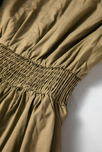 Load image into Gallery viewer, Elegant Green Sleeve Mini Dress Timeless Smocked Design Vintage Dress For Women