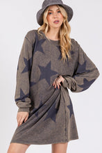 Load image into Gallery viewer, Modern Star Print Round Neck Dress Casual And Trendy Women’s Comfortable Soft Dress