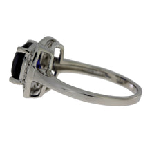 Load image into Gallery viewer, Created Sapphire Moissanite Ring Sterling Silver