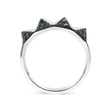 Load image into Gallery viewer, 14K White Gold 1/4 Cttw Treated Blue Diamond Pyramid Band Ring (Blue Color, SI1-SI2 Clarity)- Size 7