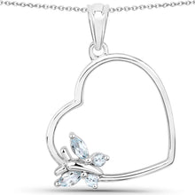Load image into Gallery viewer, 0.25 Carat Genuine Blue Topaz .925 Sterling Silver Pendant