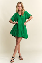 Load image into Gallery viewer, Tiered Notched Short Sleeve Dress For Women – Versatile, Chic, Elegant, Fluttering, Comfortable, Fashionable Dress for Any Occasion
