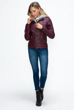 Load image into Gallery viewer, Women Warm Sleek Dual-Zipper Layered Jacket with Cozy Fuzzy Hood Urban Chic & Comfortable Jacket