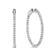 Load image into Gallery viewer, 14K White Gold 1 1/2 Cttw Lab Grown Diamond Inside Out Hoop Earrings (G-H Color, VS2-SI1 Clarity)
