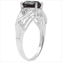Load image into Gallery viewer, 2.59 Carat Genuine Smoky Quartz & White Topaz .925 Sterling Silver Ring