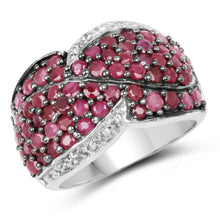 Load image into Gallery viewer, 3.06 Carat Genuine Ruby & White Topaz .925 Sterling Silver Ring