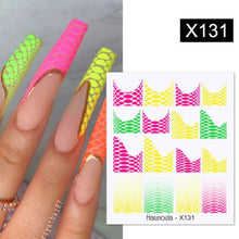 Load image into Gallery viewer, Egg Shell French Lines Water Decals Sticker Geometric Flowers Leaves Bubble Design Slider For Manicuring Nail Art Manicure Lips Nail Art Decorations Slider Nail Art Stickers Decals Nail Art Supplies Valentines Day 3D Self-Adhesive Nail Decorations