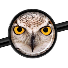 Load image into Gallery viewer, 14G Full Color Owl Black Industrial Barbell 37mm