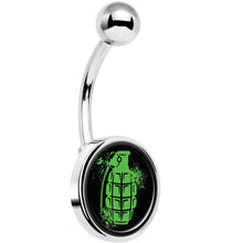 Load image into Gallery viewer, Green Grenade Belly Ring