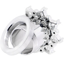 Load image into Gallery viewer, 1/2 Clear Gem Flower Frame Screw Fit Tunnel Plug Set