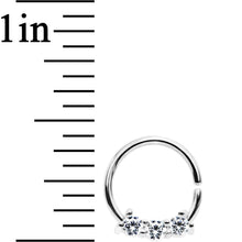 Load image into Gallery viewer, 18G 5/16 Clear Cubic Zirconia Stainless Steel Circular Ring