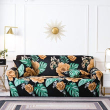 Load image into Gallery viewer, Elastic Plain Floral Printing Sofa Cover Stretch for Living Room Couch Cover Chair Protector 1/2/3/4 Seater Printed Couch Cover for 3 Cushion Couch Floral Pattern Sofa Cover with Separate Cushion Cover Pieces Stretch Sofa Slipcover
