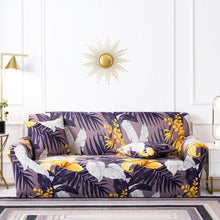 Load image into Gallery viewer, Elastic Plain Floral Printing Sofa Cover Stretch for Living Room Couch Cover Chair Protector 1/2/3/4 Seater Printed Couch Cover for 3 Cushion Couch Floral Pattern Sofa Cover with Separate Cushion Cover Pieces Stretch Sofa Slipcover