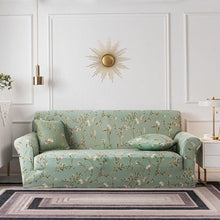 Load image into Gallery viewer, Elastic Plain Floral Printing Sofa Cover Stretch for Living Room Couch Cover Chair Protector 1/2/3/4 Seater Printed Couch Cover for 3 Cushion Couch Floral Pattern Sofa Cover with Separate Cushion Cover Pieces Stretch Sofa Slipcover