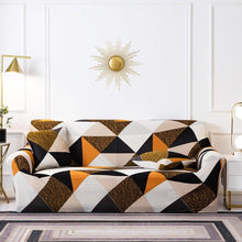 Load image into Gallery viewer, Elastic Plain Floral Printing Sofa Cover Stretch for Living Room Couch Cover Chair Protector 1/2/3/4 Seater Printed Couch Cover for 3 Cushion Couch Floral Pattern Sofa Cover with Separate Cushion Cover Pieces Stretch Sofa Slipcover