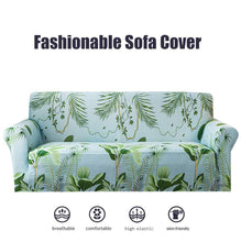 Load image into Gallery viewer, Elastic Plain Floral Printing Sofa Cover Stretch for Living Room Couch Cover Chair Protector 1/2/3/4 Seater Printed Couch Cover for 3 Cushion Couch Floral Pattern Sofa Cover with Separate Cushion Cover Pieces Stretch Sofa Slipcover