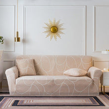 Load image into Gallery viewer, Elastic Plain Floral Printing Sofa Cover Stretch for Living Room Couch Cover Chair Protector 1/2/3/4 Seater Printed Couch Cover for 3 Cushion Couch Floral Pattern Sofa Cover with Separate Cushion Cover Pieces Stretch Sofa Slipcover