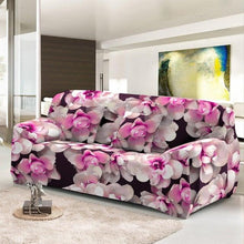 Load image into Gallery viewer, Elastic Sofa Cover For Living Room Stretch Combination Slipcovers Flowers Printed Sectional Couch Covers 1/2/3/4 Seater Floral Pattern Sofa Cover With Separate Cushion Cover Stretch Armchair Slipcover Washable Furniture Protector