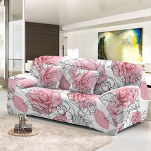 Load image into Gallery viewer, Elastic Sofa Cover For Living Room Stretch Combination Slipcovers Flowers Printed Sectional Couch Covers 1/2/3/4 Seater Floral Pattern Sofa Cover With Separate Cushion Cover Stretch Armchair Slipcover Washable Furniture Protector