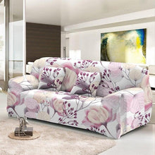 Load image into Gallery viewer, Elastic Sofa Cover For Living Room Stretch Combination Slipcovers Flowers Printed Sectional Couch Covers 1/2/3/4 Seater Floral Pattern Sofa Cover With Separate Cushion Cover Stretch Armchair Slipcover Washable Furniture Protector