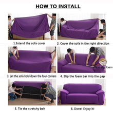 Load image into Gallery viewer, Elastic Sofa Cover For Living Room Stretch Combination Slipcovers Flowers Printed Sectional Couch Covers 1/2/3/4 Seater Floral Pattern Sofa Cover With Separate Cushion Cover Stretch Armchair Slipcover Washable Furniture Protector
