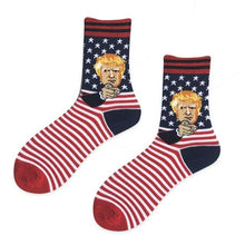 Load image into Gallery viewer, Election Spoof Funny President Donald Trump Socks With 3D Fake Hair Funny Crew Socks Unisex Compression Socks Streetwear Hip Hop Style Socks For Men And Women