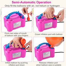 Load image into Gallery viewer, Electric Balloon Pump 600W Balloon Blower Inflator Dual Nozzle