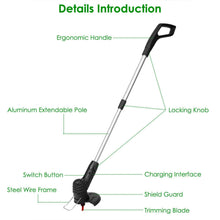 Load image into Gallery viewer, Electric Cordless Grass Trimmer