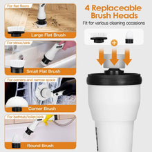 Load image into Gallery viewer, Electric Cordless Spin Scrubber Cleaning Brush with 4 Replaceable Heads