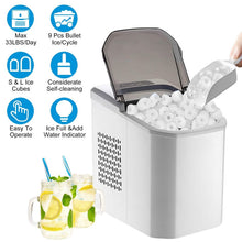 Load image into Gallery viewer, Electric Countertop Ice Make with Ice Scoop Basket Self Cleaning