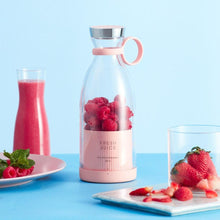 Load image into Gallery viewer, Electric Portable Blender Juice Glass Bottle Fresh Fruit Juicer USB Multifunction Food Strawberry Citrus Milkshake Mixers Maker Mini Electric Portable Blender Juicer Cup USB Rechargeable Juicer Multi-Functional Small Mixer