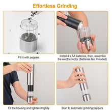 Load image into Gallery viewer, Electric Salt Pepper Grinder with Light Adjustable Coarseness