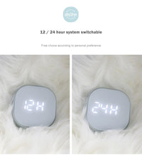 Load image into Gallery viewer, Electronic Square Silent Bedside Alarm Clock Intelligent Temperature Sensing Magnetic Attraction Desk Clock Mini Battery Operated Alarm Clock Home Decor