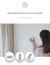 Load image into Gallery viewer, Electronic Square Silent Bedside Alarm Clock Intelligent Temperature Sensing Magnetic Attraction Desk Clock Mini Battery Operated Alarm Clock Home Decor