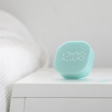Load image into Gallery viewer, Electronic Square Silent Bedside Alarm Clock Intelligent Temperature Sensing Magnetic Attraction Desk Clock Mini Battery Operated Alarm Clock Home Decor