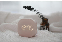 Load image into Gallery viewer, Electronic Square Silent Bedside Alarm Clock Intelligent Temperature Sensing Magnetic Attraction Desk Clock Mini Battery Operated Alarm Clock Home Decor