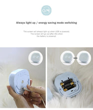 Load image into Gallery viewer, Electronic Square Silent Bedside Alarm Clock Intelligent Temperature Sensing Magnetic Attraction Desk Clock Mini Battery Operated Alarm Clock Home Decor